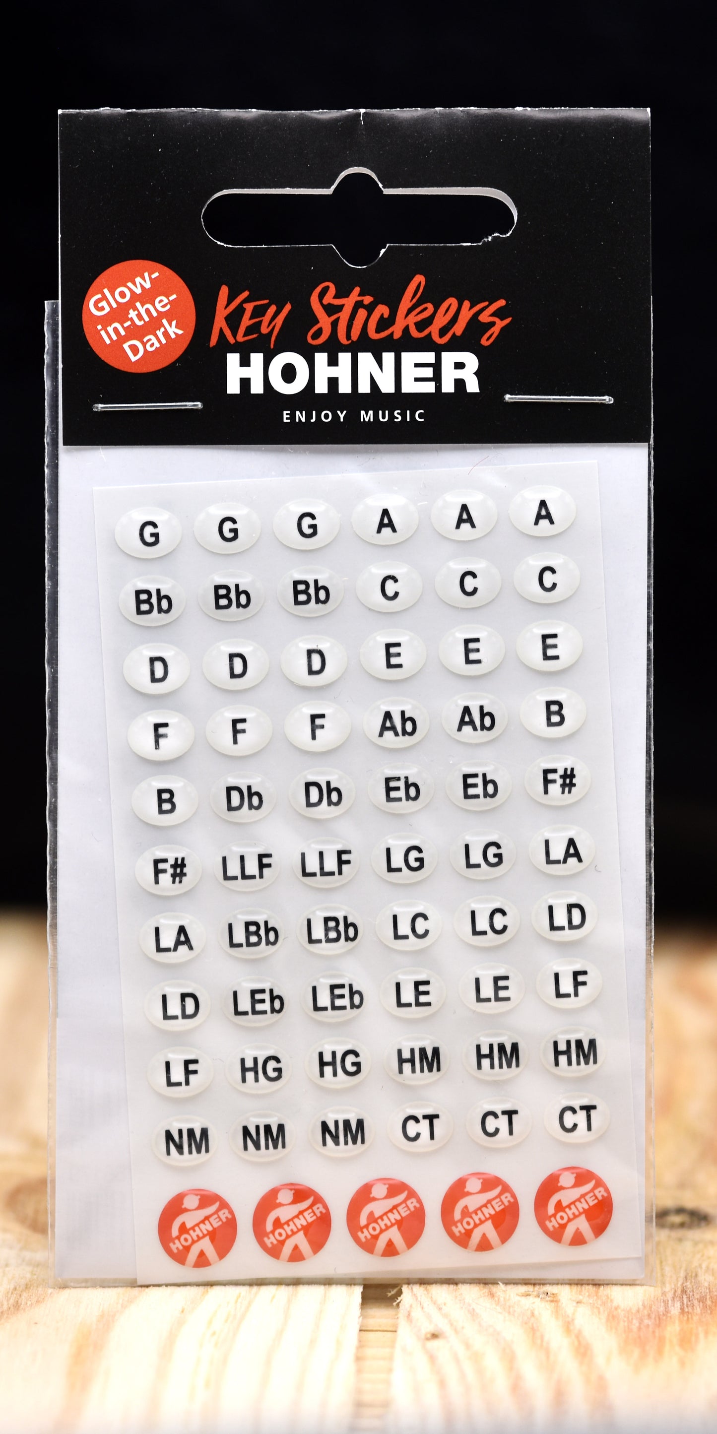 Hohner "Glow in the Dark" Key Stickers